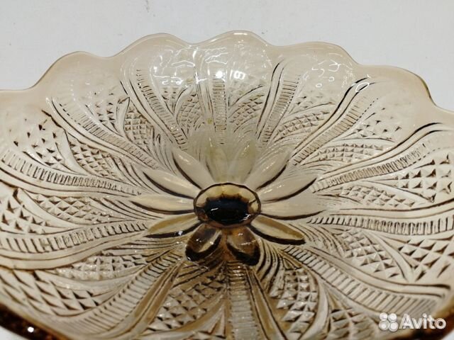 Раритетная фруктовница. Карамельное стекло