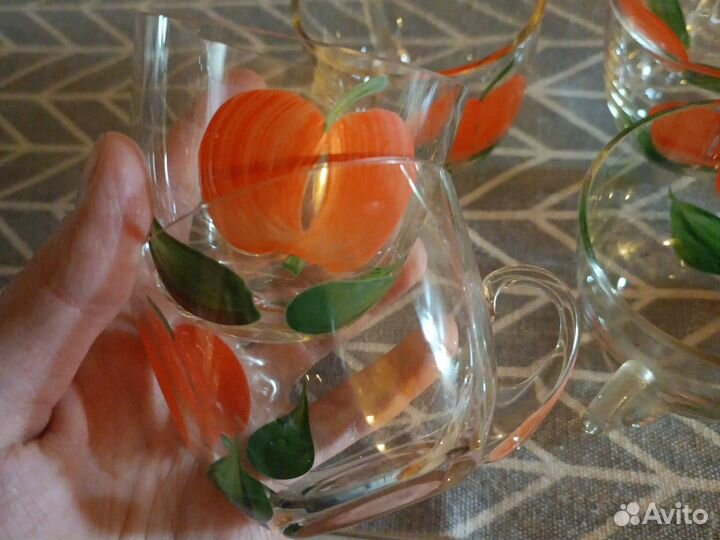 Стеклянные чашки СССР 6 шт