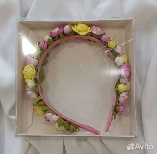 Ободок с цветами фоамиран ручная работа