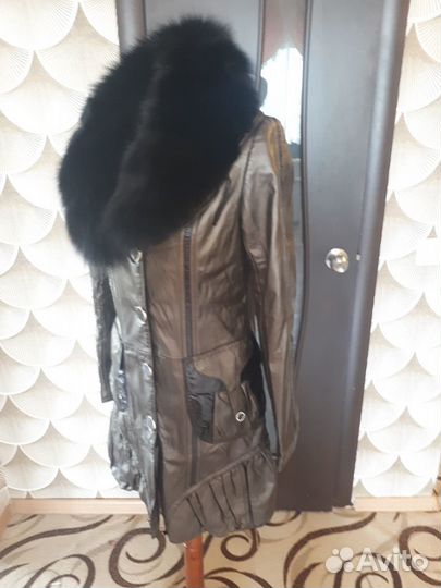 Супер Куртка- Пальто нат кожа
