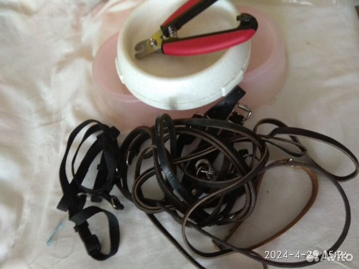 Шлейка. Поводок, ошейник, когтерезка, миски