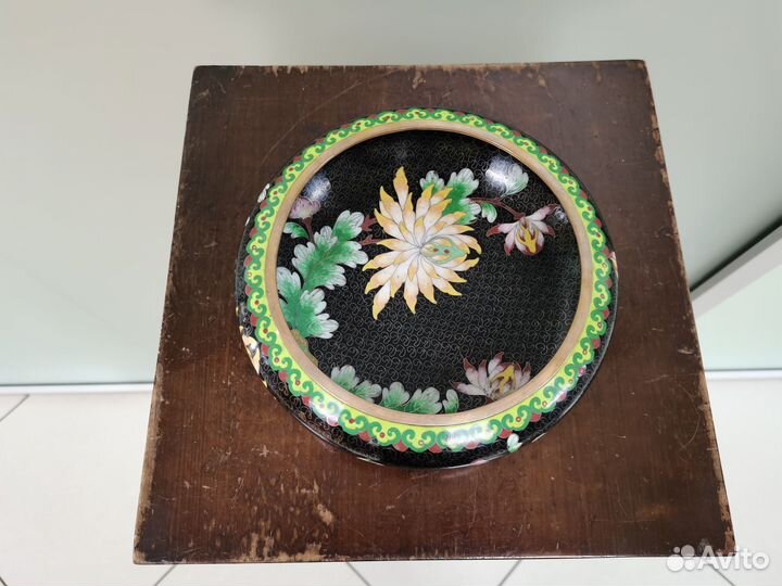 Ваза чаша клуазоне Китай Япония 1950 год эмаль