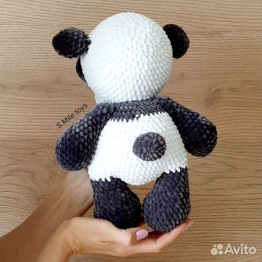 Панда плюшевая вязаная крючком