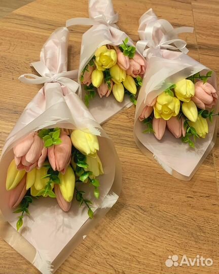 Букет из мыла тюльпаны