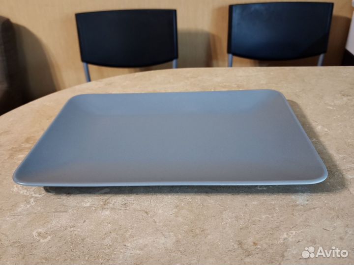 Тарелка Икея прямоугольник серая