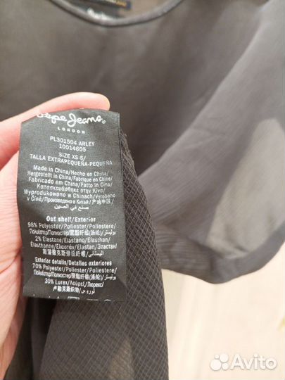 Блузка Pepe jeans Италия чёрная шифон 48р