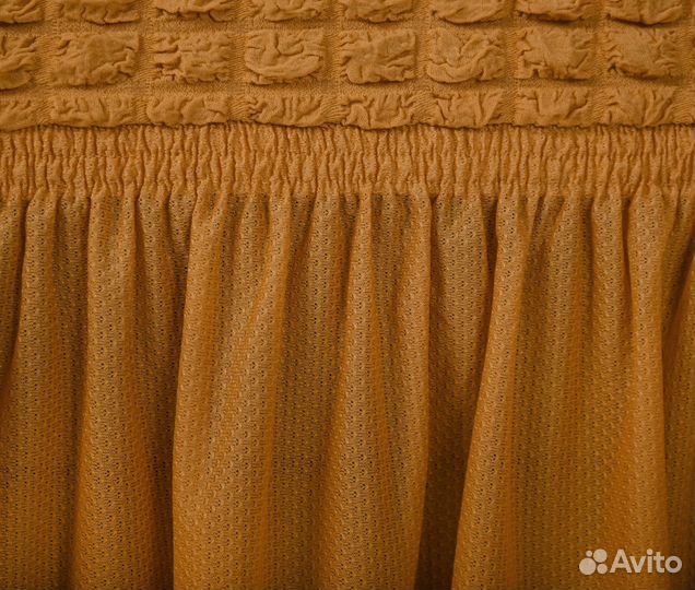 Чехол на стул со спинкой однотонный, Горчичный