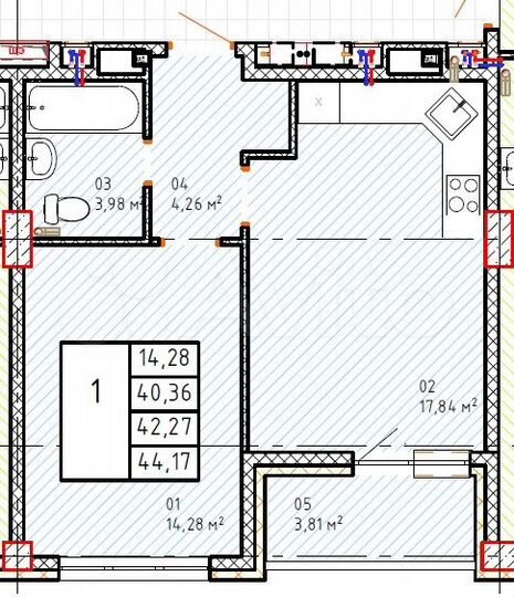 1-к. квартира, 44,6 м², 16/18 эт.
