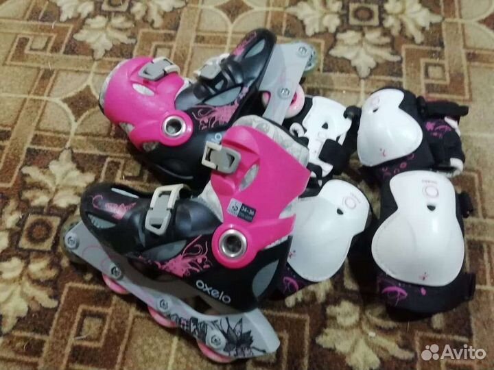 Роликовые коньки детские с защитой 34-36 размер