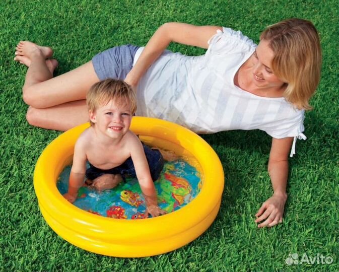 Бассейн надувной intex 61x15см от 1 до 3 лет Новый