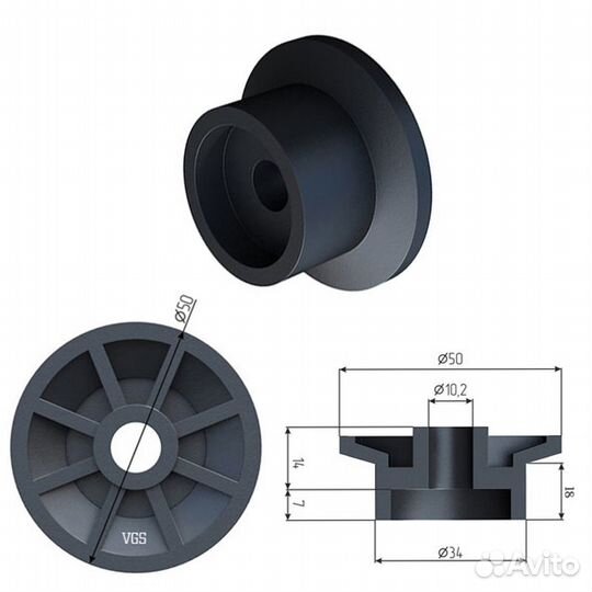 Ролик с ребордой для ремонта дивана