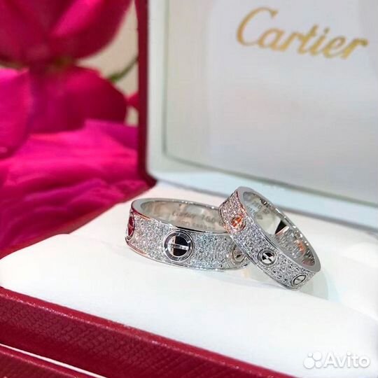 Кольцо Cartier Love, белое золото 0,7ct