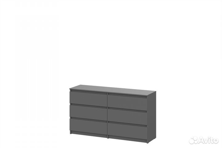 Комод 6 ящиков графит