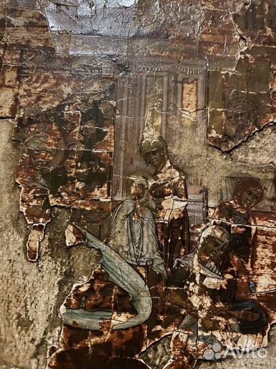 Икона старинная 18 век Праздники