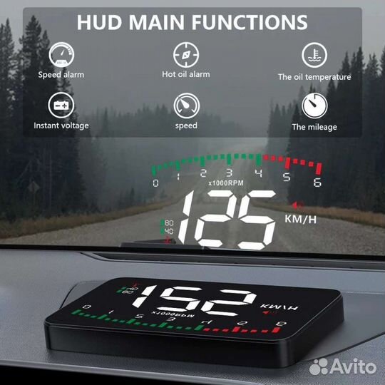 Проектор скорости на лобовое стекло авто