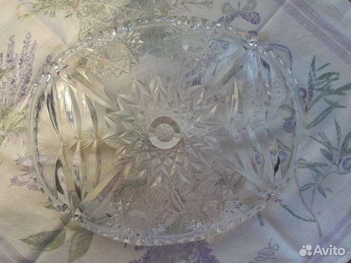 Ваза блюдо для фруктов, Рог хрусталь