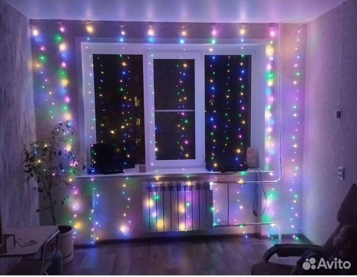 Гирлянда штора 3 на 3 (Новая)