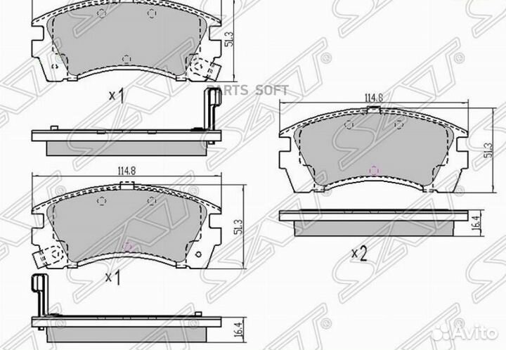 SAT ST-AY040-NS906 Колодки тормозные перед nissan