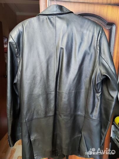 Кожаный пиджак мужской 50 52 размер