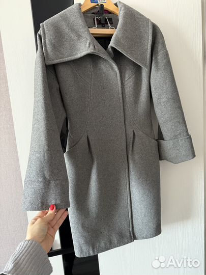 Пальто женское шерсть весна демисезон серое