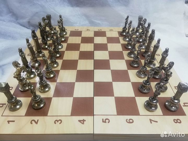 Шахматы подарочные Фигуры бронза Manopoulos Греция