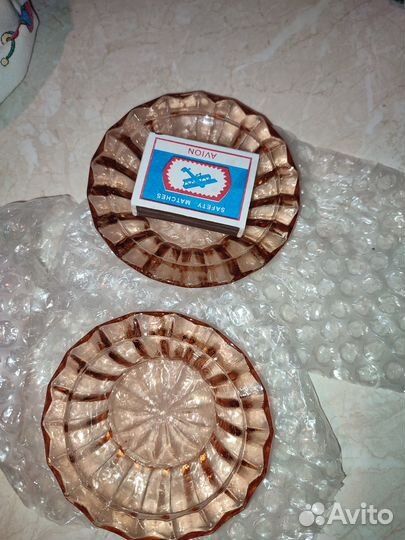 Две вазочки карамельного стекла СССР