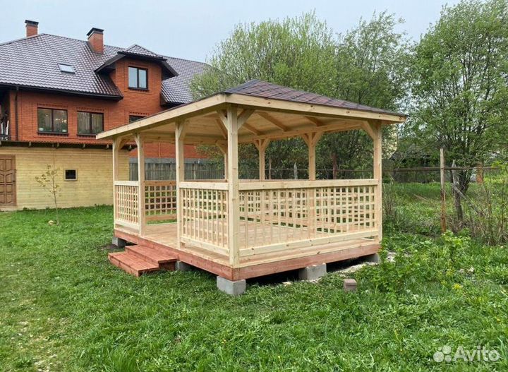 Беседки из дерева для дачи