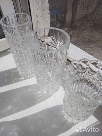 Ваза для цветов хрустальная