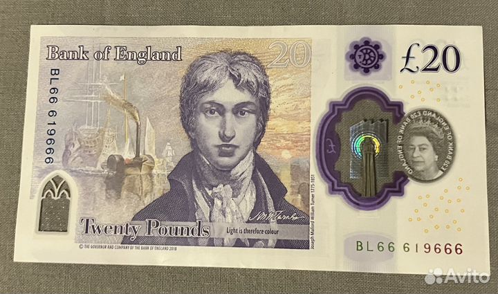 20 английских фунтов с редким номером 66619666