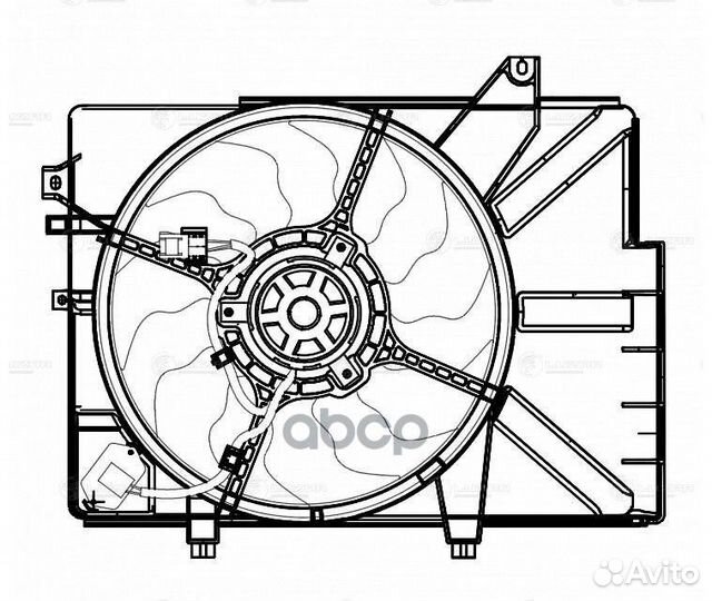 Э,вентилятор охл. с кожухом для ам Hyundai Getz