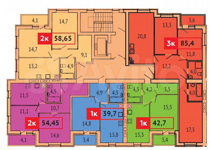 1-к. квартира, 42,7 м², 5/9 эт.