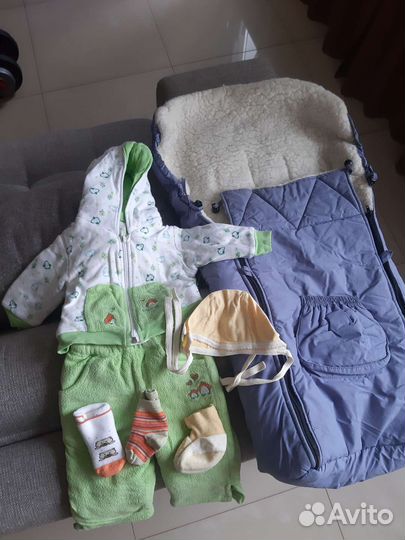Зимний конверт в коляску на овчине