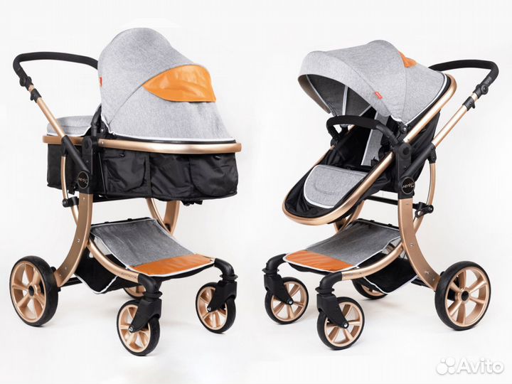 Универсальная коляска 2-в-1 Aimi 608-02(С4-Gray)