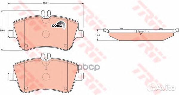 Колодки тормозные дисковые перед GDB1413 TRW