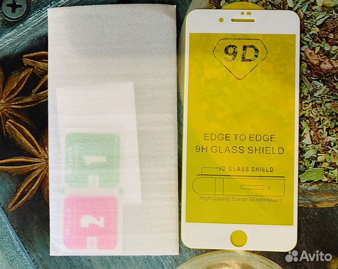 Стекло 9D iPhone 7+ white