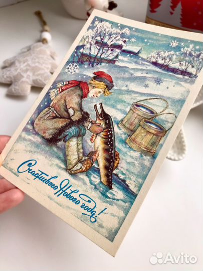 Новогодняя открытка, раритет, оригинал, СССР
