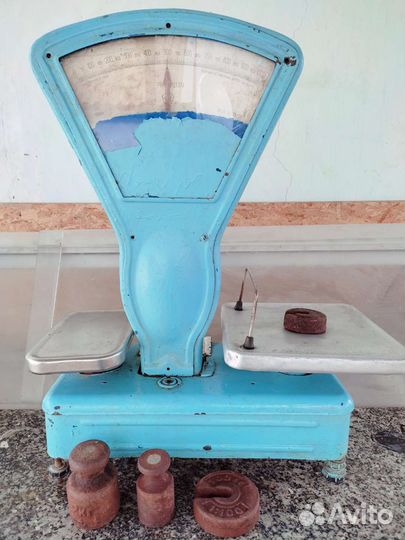 Весы СССР, рабочие, гири в комплекте, 1987 г