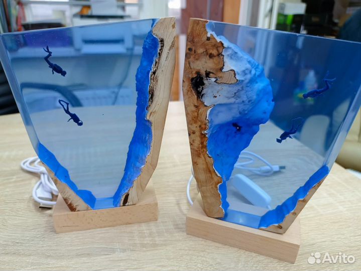 Светильник ночник из эпоксидной смолы