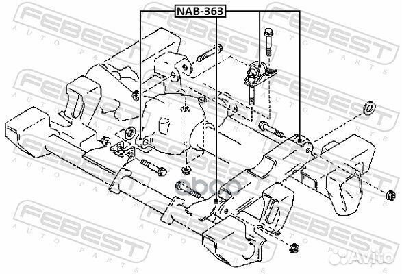 Сайлентблок подушки дифференциала Febest NAB-363