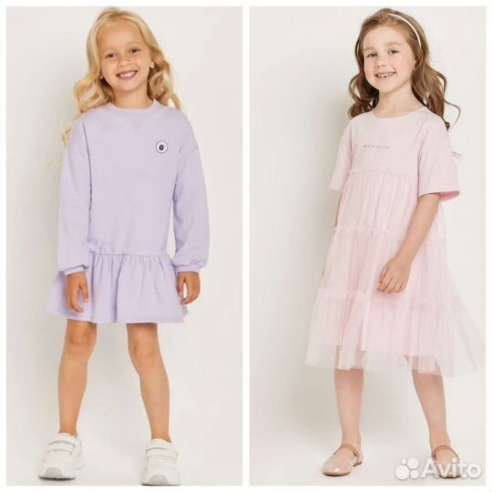 Платье 2шт 110фиол,и104роз