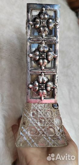 Ваза хрусталь в серебре 84 проба царская Россия