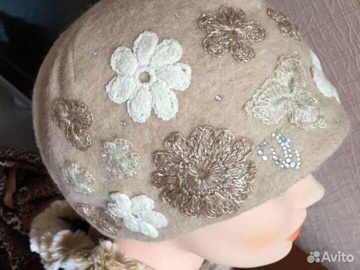 Шапка, шарф,мех,комплект