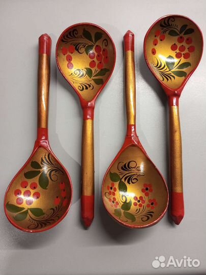 Деревянные ложки хохлома СССР