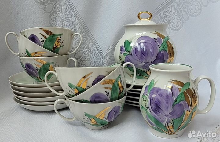 Чайный сервиз СССР Дулевский фарфоровый завод