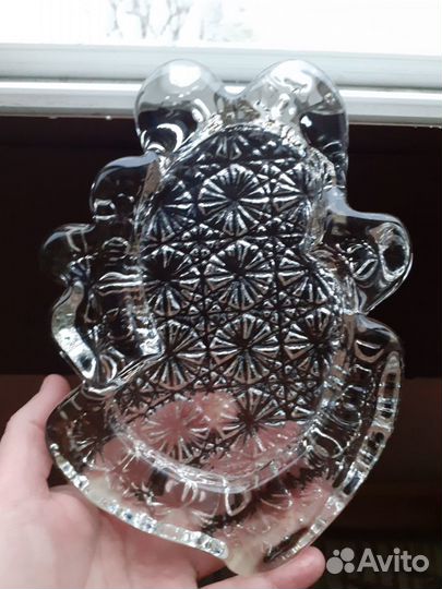 Вазы хрусталь СССР. 3 вида. Ведерко Круг Лист