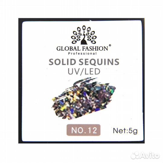 Гель-краска с глиттером, Solid Sequins color gel 5