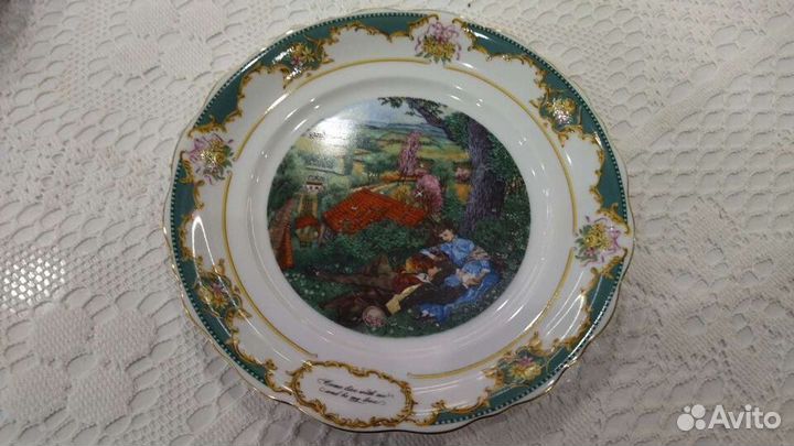 Тарелка декоративная. Поэтическое общество. Англия