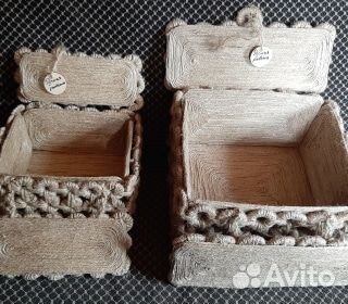 Шкатулки из джута