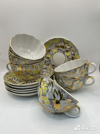 Чайная пара «Золотые ромашки» СССР (сзр)
