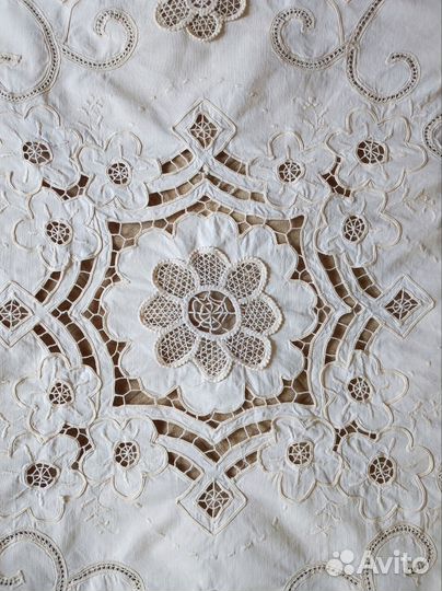 Скатерть ГДР, ришелье, винтаж, 80*80